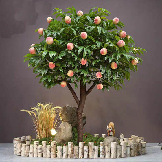 Simulated Orange Tree, Large Indoor and Outdoor Artificial Fruit Tree, Apple Tree, Landscaping Decoration, Fake Tree, Banyan Tree, Shopping Mall, Hotel