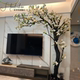 Simulated Magnolia Tree, Large Artificial Plant, Floor-Standing Floral Display, Window Decoration, Artificial Flowers, Indoor Living Room Ornament