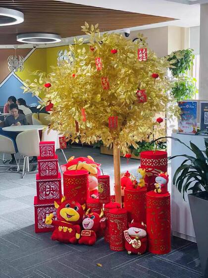 New Year's Day Golden Banyan Tree Artificial Plant Wishing Tree Spring Festival Mall Hotel Decoration Golden Banyan Tree Decoration