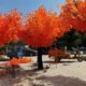 Simulated Maple Tree, Large Floor-Standing Artificial Plant, Fake Red Maple Tree for Hotel Exhibition Area Interior Decoration and Landscaping