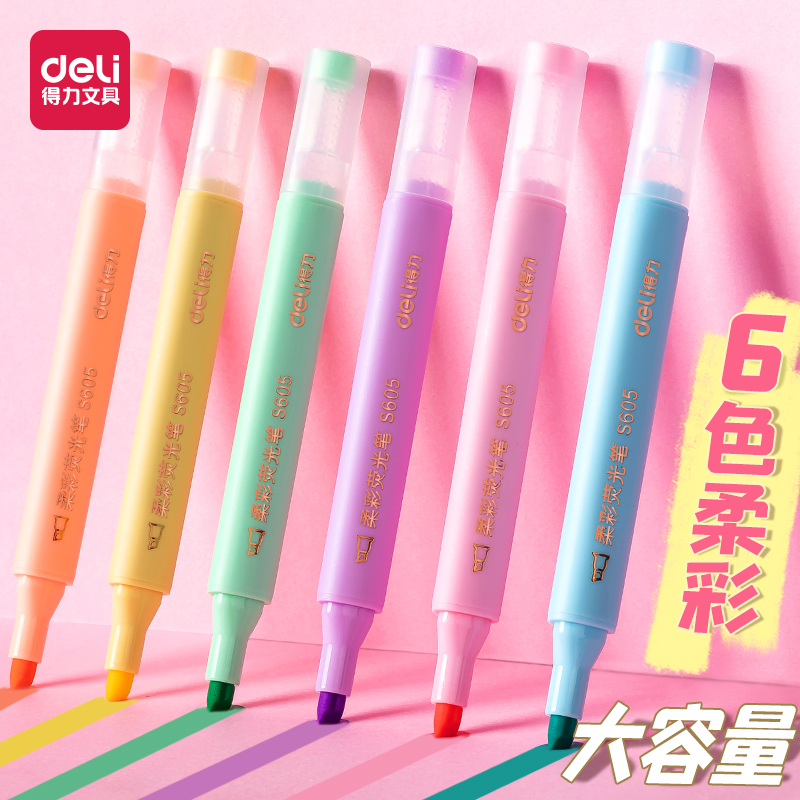 Able Fluorescent Pen Mark Pen student with soft coloured light color series Candy Color set Number of notes pen Color large capacity rough drawing with notes Small deity Fluorescent Color color Ray Stroke pen