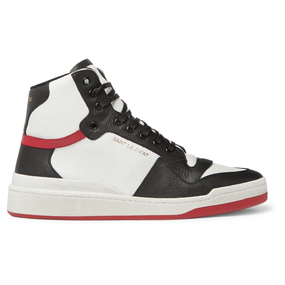 Classic style] (the same style as the star) Saint Laurent leather high-top sneakers NAP Porter
