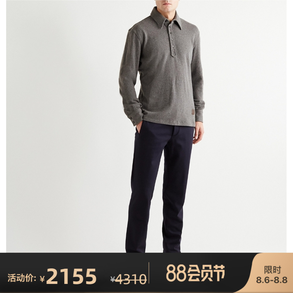 SALE]Tods men breathable wool long-sleeved POLO shirt NAP NET-A-PORTER