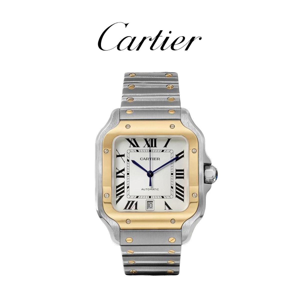 (New Year's Eve gift) Cartier Cartier SANTOS male 18K gold mechanical watches W2SA0006