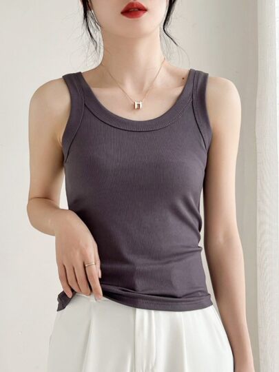 Camisole women's vest women's inner wear 2025 spring and summer new slim-fitting bottoming shirt for women with chest pads, sleeveless and versatile