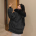 Waitmore dày phụ nữ áo bông ngắn 2019 Hàn Quốc phiên bản lỏng lẻo đội mũ trùm đầu dễ thương quần áo bông áo khoác mùa đông 