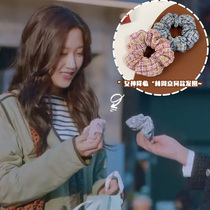 Pig large intestine Hairband ins hair band female tie hair 2021 New Net red bm grid tie head rope fat intestine hair rope women