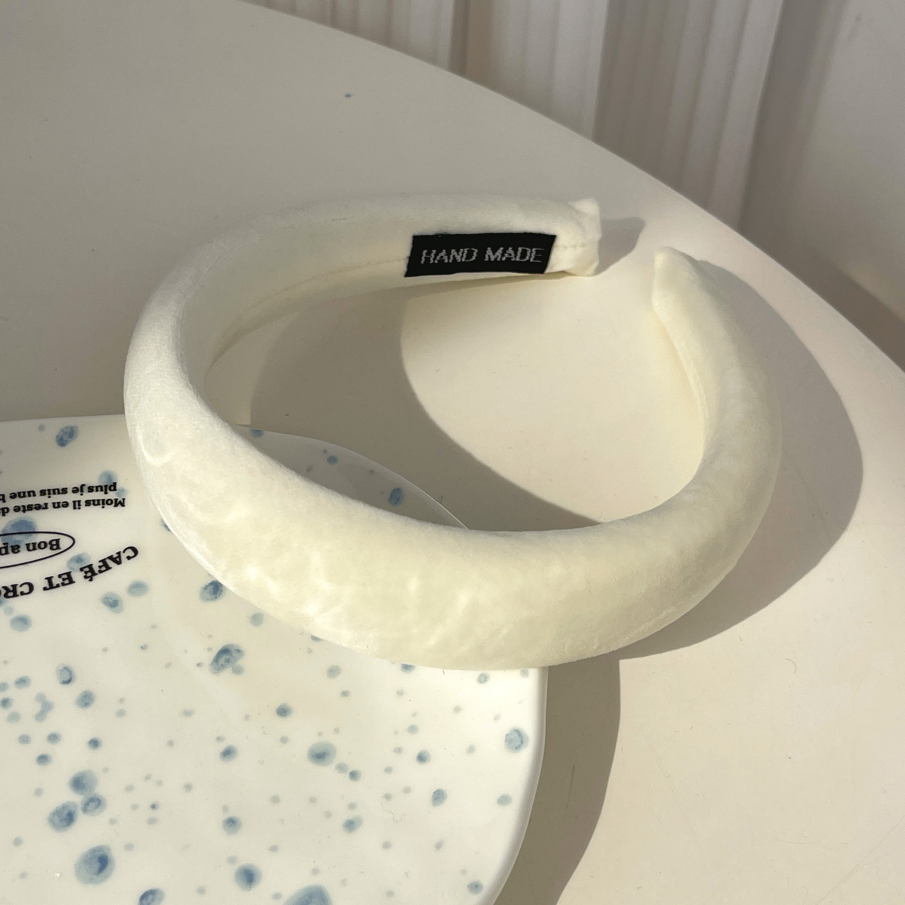 images 3:Small bacon blue hoop female high-cranial plush head hoop autumn winter shampoo hair stamp 2022 new high-end