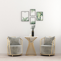 Beauty salon sofa rest area sales office to negotiate reception light luxury marble coffee shop table and chair combination