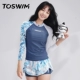Áo tắm TOSWIM nữ tính Hàn Quốc chống nắng dài tay giảm béo bụng bảo thủ 2020 trang phục kỳ nghỉ mới - Bộ đồ bơi hai mảnh