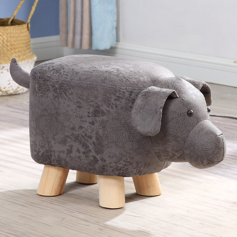 creative children animal modeling elephant changing shoes cute calf stool household cartoon solid wood bench net red lazy man