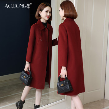 2024 new high-end double-sided velvet coat for women, mid-length, slim-fitting mother's wool woolen temperament and fashionable coat for autumn and winter