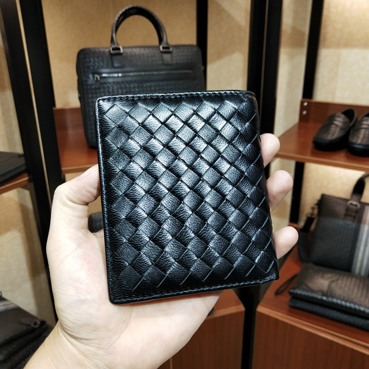 BV WHQN MAQH Wallet for young men and women's heads of sheep skin hand weaving short wallet wallet