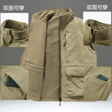 Демисезонный двусторонний утепленный бархатный дорожный жилет для отдыха, бархатная куртка