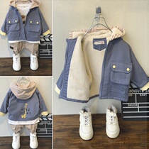 Childrens clothes boys coat cotton slug 2022 new gas baby plus clothes tide small childrens autumn and winter clothes thicken coat