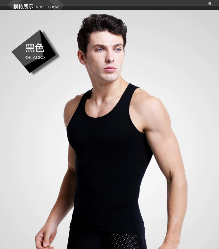 Áo vest nam cotton I-sports bó sát không tay giản dị thể dục thể thao mỏng-vừa vặn kéo dài đáy áo vest - Áo vest