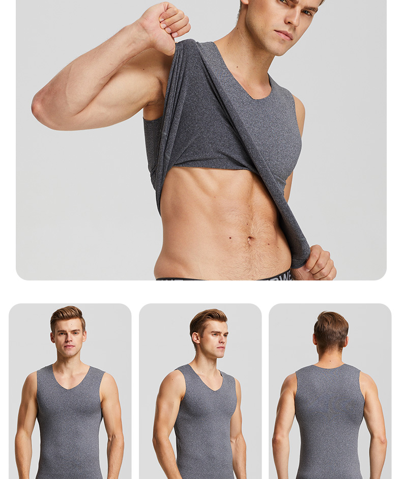Áo vest nam ấm áp cộng với áo nhung dày cơ bản trẻ trung Đồ lót liền mạch mùa thu và mùa đông mỏng phần vest tự sưởi ấm áo thun giữ nhiệt nữ