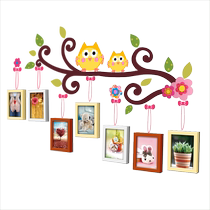Childrens photo frame wall stickers creative cute wall decoration cartoon photo wall 7-inch photo wall photo frame combination