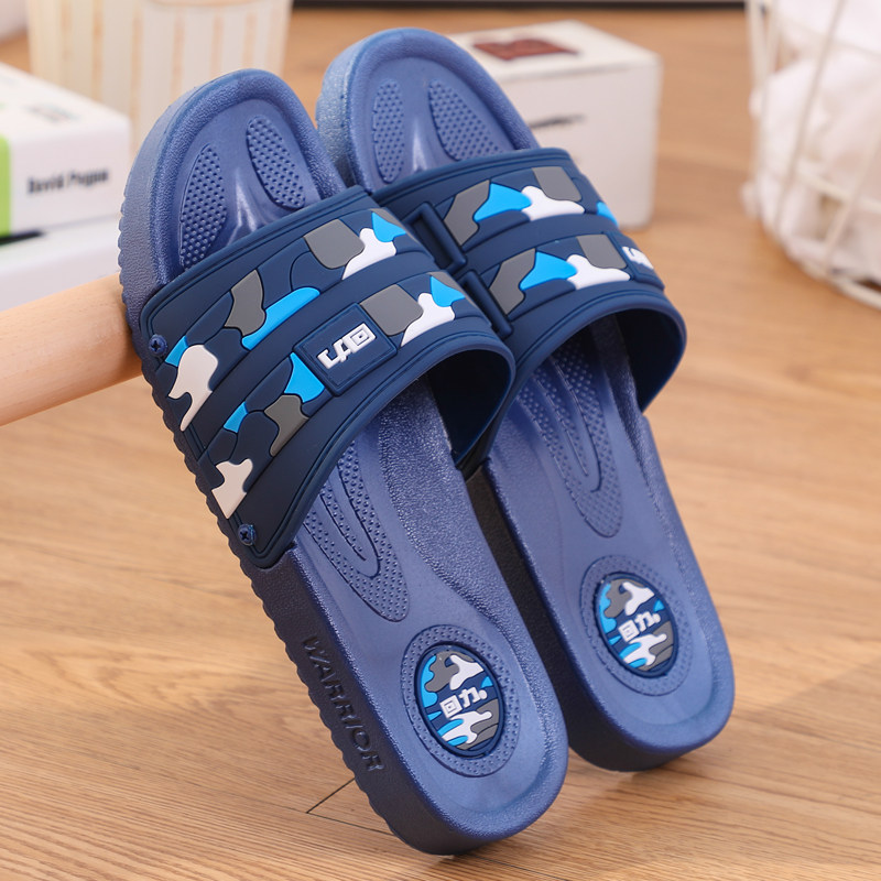 Pull back casual men's slippers summer home youth indoor flat heel non-slip soft bottom thick bottom home sandals and slippers 3225