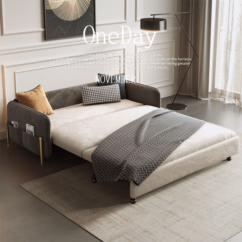 Folding sofa bed light and luxurious tech cloth Dual-purpose living-room Multi-functional telescopic modern minimalist