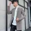 2019 autumn and winter new men's windbreaker medium and long version wool coat male Korean version of the trend wool coat British