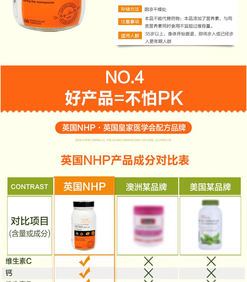 NHP Anh nhập khẩu sản phẩm sức khỏe mãn kinh Phụ nữ mãn kinh điều hòa đêm đổ mồ hôi nóng bừng estrogen buồng trứng - Thức ăn bổ sung dinh dưỡng tảo nhật