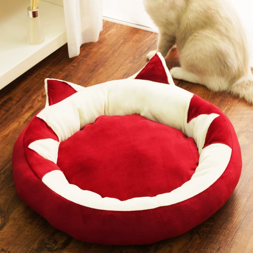 Чистая красная кошачья гнездо кошачья кровать яичное яйцо, гнездо для кошки плюс бархатная подушка для спальной подушки кошачьи продукты для собак гнездо универсальное гнездо животных