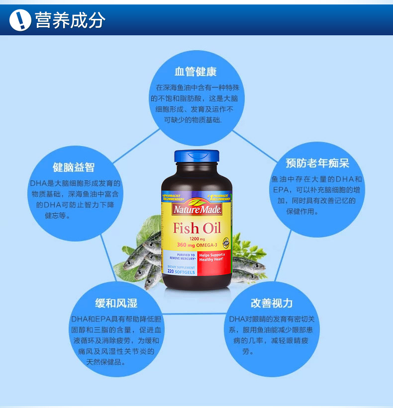 Mỹ nhập khẩu dầu cá biển sâu NatureMade Omega 3 + sản ​​phẩm sức khỏe trung niên lecithin - Thức ăn bổ sung dinh dưỡng viên vitamin e