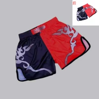 Вареный черный красный муай тайский брюк цветок