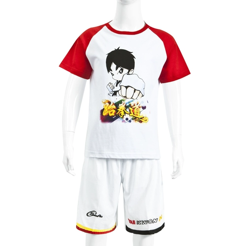 Хлопковая летняя футболка для тхэквондо для детей и взрослых, короткий рукав, делается под заказ