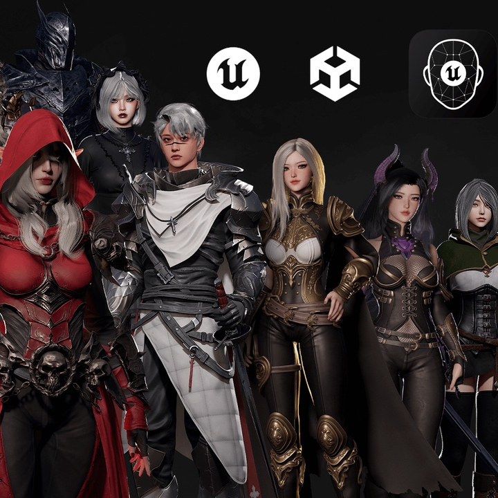Unreal Engine Ue5 Model Dark-Fantasy Pack: Male and Female Characters