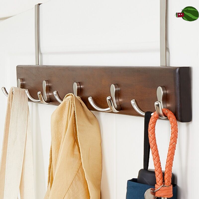 Hanging clothes artifact wall nail-free door back hook free punch bedroom door hanger seamless storage layer rack back hook
