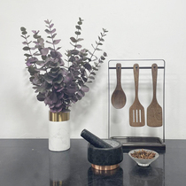 Modern kitchen template room furniture soft package with kitchen exhibition room tile soft simulation of flower art props combination