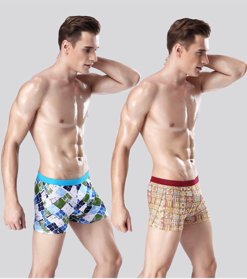 5 hộp quà tặng nam đồ lót nam boxer phương thức thanh niên trung eo thể thao thoáng khí đàn hồi bốn điểm quần