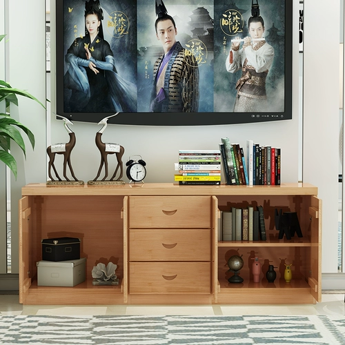 Твердое дерево телевизионное шкаф спальня шкафчик на пол Новый китайский комбинированный настенный шкаф Европейский современный минималистский минималистский