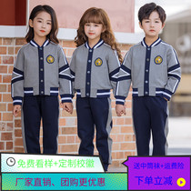 Elementary School Uniforms Spring Autumn Suit Kindergarten Garden Conserved Summer Children Yinglun Sports Wind Men And Womens Three Sets Class Clothes