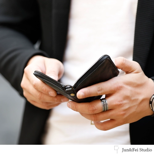 Ретро кожаный короткий японский бумажник с молнией, из натуральной кожи