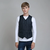 Mùa thu và mùa đông nam mặc vest cotton Áo vest nam ấm áp để mặc vest phục vụ tại nhà Quần áo ấm cổ chữ V áo lông vũ