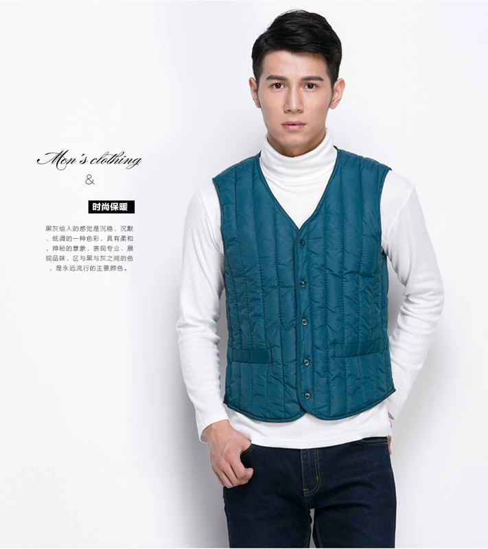 Mùa thu đông mới xuống cotton tình nguyện vest nam đôi nam tải áo bông thủy triều cỡ lớn Slim phiên bản Hàn Quốc của áo vest