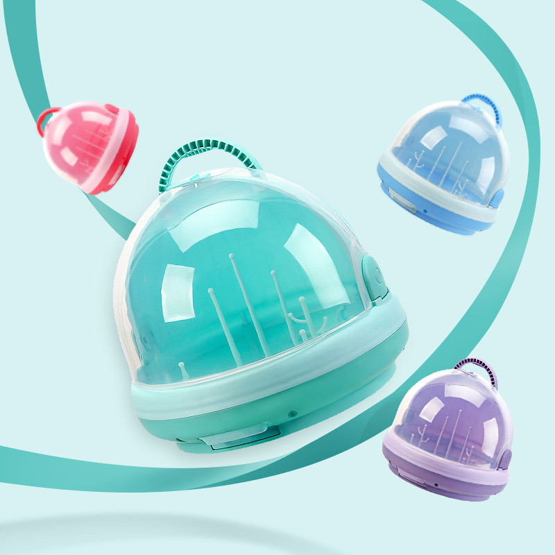 Bottle storage box With lid Dust-proof drain baby bottle box for baby tableware Portable storage box