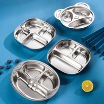 304 stainless steel dinner plate cartoon divided baby childrens home kindergarten tableware anti-fall creative plate set