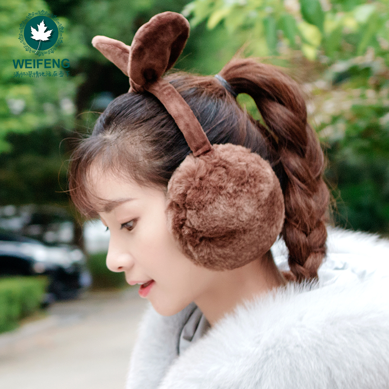 Han Edition warm ear cover female lovely ear cover winter rabbit ear bag student ear cover thickening ear warm new