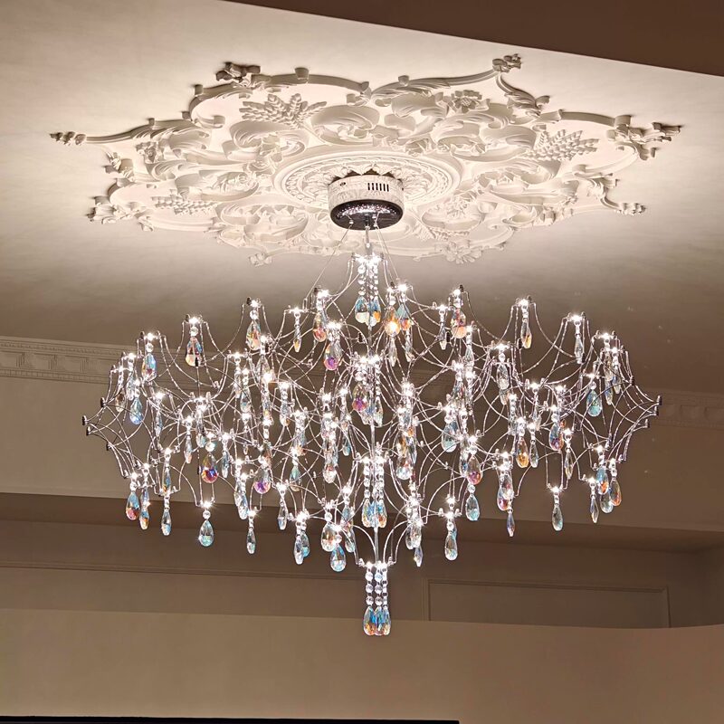 French Crystal Chandelier Firefly Living Room Lamp Restaurant Exhibition Hall High-End Shop Clothing Store Villa Shopping Mall High-End Lamp