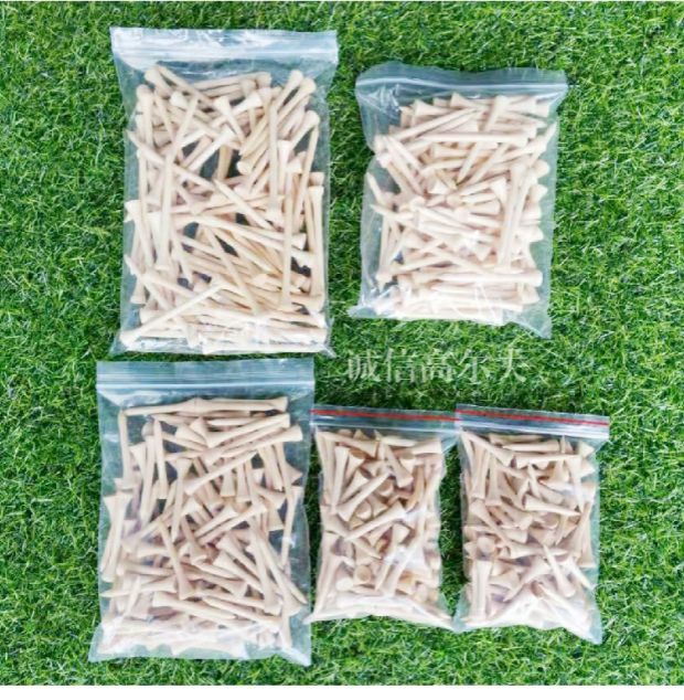 Golf TEE golf ball nail wooden bamboo tee ball ball support wood bamboo T bulk raw wood color nail ball T