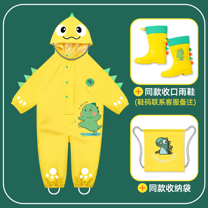 Children's one-piece raincoat baby kindergarten whole body waterproof thickened boy and girl raincoat 1-6 years old 3 group purchase recommendation