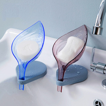 Creative leaf soap box Bathroom punch-free suction cup soap box rack Bathroom drain laundry soap rack