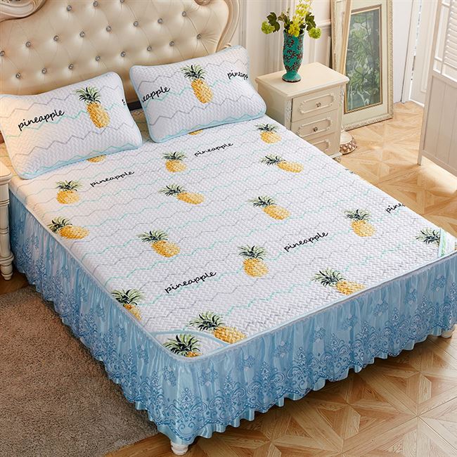 Váy ngủ loại băng lụa ba mảnh trải giường váy váy có khóa kéo có thể tháo rời bộ rửa - Váy Petti 	chân váy giường