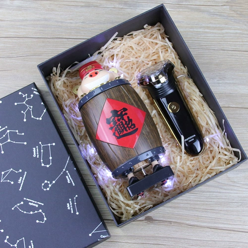 Douyin Internet Red Red Wealth Pig Automatic Tobacco Bouncing Fashion Creative Fresation Frong Funcy Perak Pioneer Wood Barrel Box