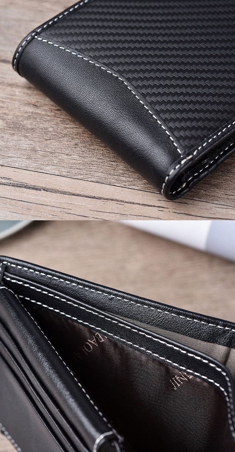 Ví sợi carbon nam 2018 mới ngắn thích hợp thiết kế thẻ khiên nfc bàn chải chống trộm rfid - Ví / chủ thẻ ví louis vuitton