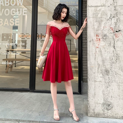 Летнее вечернее платье для невесты, короткая красная юбка, подходит для подростков, яркий броский стиль